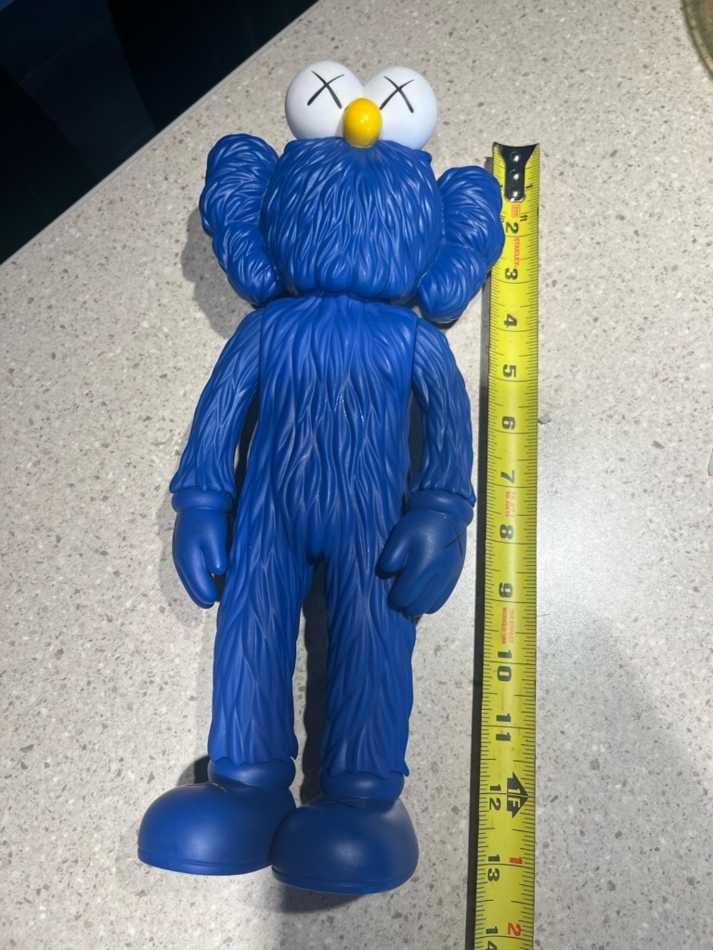 KAWS Blue Vinyl Companion Figure with White Eyes and Yellow Nose